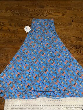 LuLaRoe Blue Floral Maxi Skirt